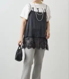 サテンレースレイヤードキャミソールのサムネイル