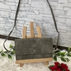 【美品】Y's ショルダーウォレットグレー