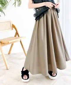 【値下げ】classicalelf リラックスコットンリネンスカート｜ベージュM