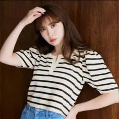 Her lip to ボーダー パフスリーブ 半袖 Tシャツのサムネイル