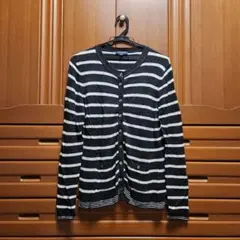 【人気メーカー】TOMMY HILFIGER 黒白ボーダー カーディガン 薄手のサムネイル