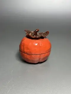 柿の実　形　香合　張子に漆塗り　茶道具　美品