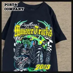 【ポートアンドカンパニー】半袖Tシャツ　モンスタートラック　黒ブラック緑＠３