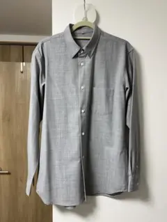 MUJI Labo ウール混レギュラーカラーシャツ ダークグレー S ムジラボ 新品 MUJI Labo ウール混レギュラーカラーシャツ L ダークグ