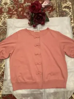 Rose Tiara 42 ピンク 半袖カーディガン