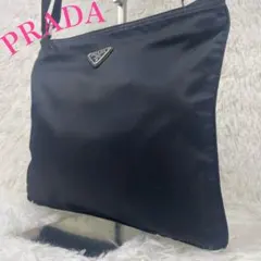 【美品】プラダ ショルダーバッグ サコッシュ 三角ロゴ ブラック