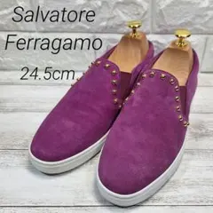 【フェラガモ】スリッポン スニーカー SPARGI スエード パープル 7