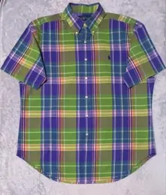 Ralph Lauren チェック柄 ボタンダウン半袖シャツLサイズ