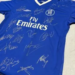 チェルシー　サイン入りユニホーム　証明書付き　モウリーニョドログバシェフチェンコ THE DUGOUT社証明書付き ドログバサインユニフォーム チェルシー