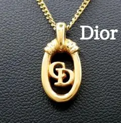 美品】Dior ディオール ネックレス オーバル ロゴ CDロゴ ゴールド 金