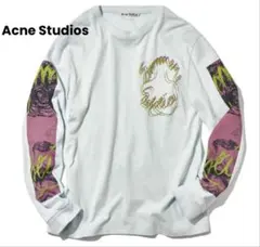 Acne Studios ロンT 長袖 袖プリント パウダーブルー アクネのサムネイル