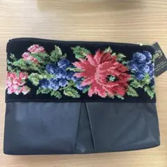 FEILER フェイラー　花柄刺繍　ポーチ