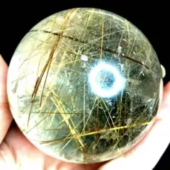 超大玉 64mm ゴールドルチルクォーツ 丸玉 スフィア 金針水晶 - メルカリ