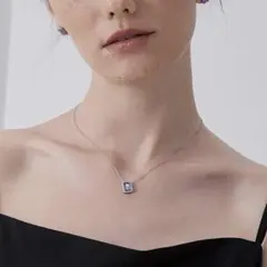 ジルコニア ネックレス レディース 人気 シルバー925 紫