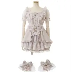 LIZLISA フロントカシュクールBIGリボンセットアップピンク♡お袖留め付き