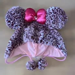 ♡ ディズニーリゾート限定！ ミニー ファンキャップ ピンク ヒョウ柄 ♡