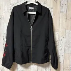 WEGO メンズ黒 ジップアップジャケット　薔薇