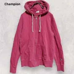 Champion チャンピオン ジップパーカー L ピンク 長袖 刺繍ロゴ