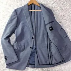 【美品】スーツセレクト　シアサッカーチェック柄テーラードジャケット　ストレッチ