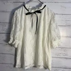 INGNI レース フリル襟 ボウタイ付きブラウス　ガーリー