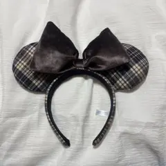 ディズニー ミッキー、ミニー チェック カチューシャ