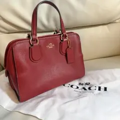 極美品 COACH 2way ショルダー ハンドバッグ　レザー 赤