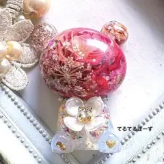 No714ぷっくりハート大オルゴナイト シマエナガ☆ローズクォーツ