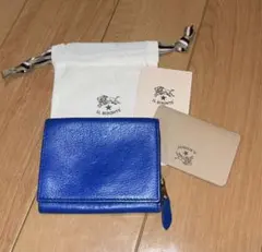 イルビゾンテ青色レザー三つ折り財布