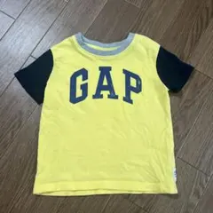 GAP クラックプリント　ヴィンテージ加工Tシャツ イエローxネイビーxグレーのサムネイル