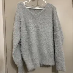グレー Vネック 長袖セーター GU