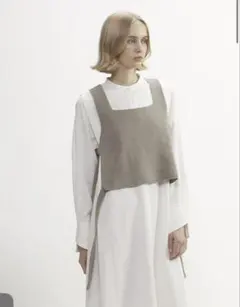 ロンハーマン ウール混紡 ベージュ ジップアップベスト ロンハーマン ウール混紡 ベージュ ジップアップベスト ウール