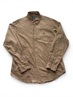 c*u様 Ralph Lauren チェック柄 コットン長袖シャツ L カスタム