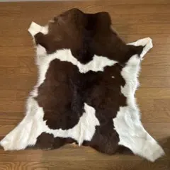 特大! ビンテージ 本革 カウラグ レザー ラグ ラグ カーペット 140×200cm レザー 毛皮 ヴィンテージ