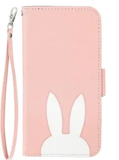 iPhone13pro max(6.7インチ)手帳型ケース 可愛いうさぎ ピンク