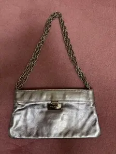 ケイトスペード チェーンバッグ　シルバー　レザーバッグ　保存袋あり