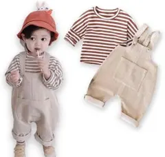 サロペット 子供 ベビー ロンＴ オーバーオール 女の子 男の子 70 80