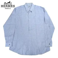HERMES セリエボタン チェック オーバーサイズ 長袖シャツのサムネイル