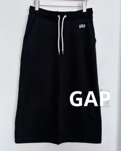 人気【GAP】ミニロゴスウェットロングスカート★ブラック★Mサイズ