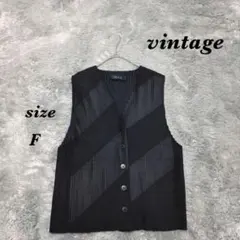 vintage (F) プリーツ ベストサイドポケット 薄手のサムネイル