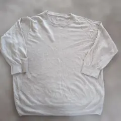 無印良品　ライトグレー 七分袖　麻100%　サイズXL