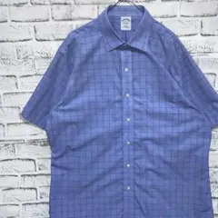 ブルックスブラザーズ半袖シャツ！ブルー　チェックXL 0714のサムネイル