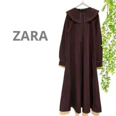 美品【ZARA ザラ】ビックカラー　ロングシャツワンピース　クリスマス　古着