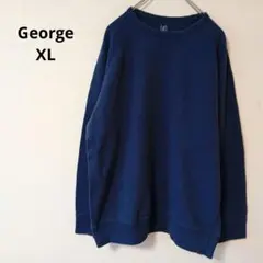 USA古着 George 無地 スウェット トレーナー ネイビー XL