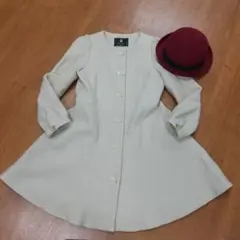 フランシュリッペ ノーカラーコート シャンパンゴールド