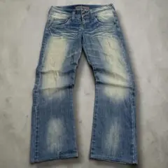 00s【archive】grunge denim pants/fade/Y2K