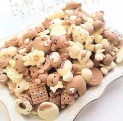 【CE②】大容量くまさんアニマル、スイーツMIX　デコパーツ　ブラウン　クマ