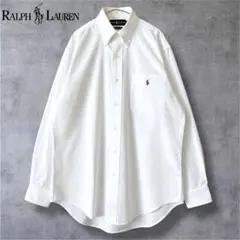 【クリーニング済】ラルフローレン 白BDシャツ M カラーポニー 極美品