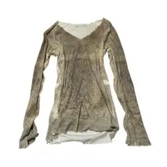 初期 fur print v-neck t shirt - メルカリ