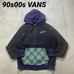90s00s VANSバンズ　ジップパーカー　チェッカーフラッグ　スケーター