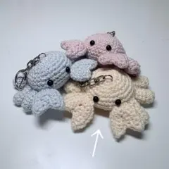 カニ　きいろ　あみぐるみ キーホルダー ハンドメイド